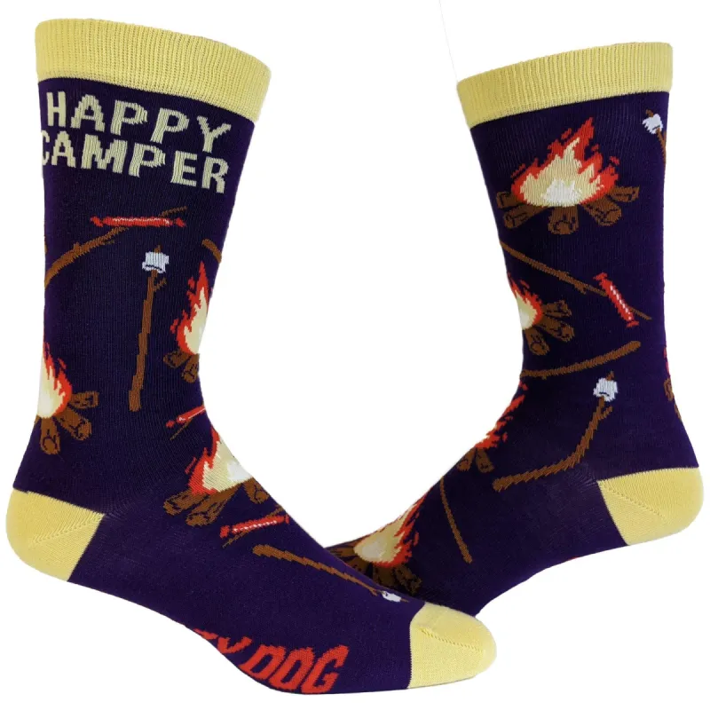 Mens Happy Camper Socks sold by Crazy Dog T-Shirts