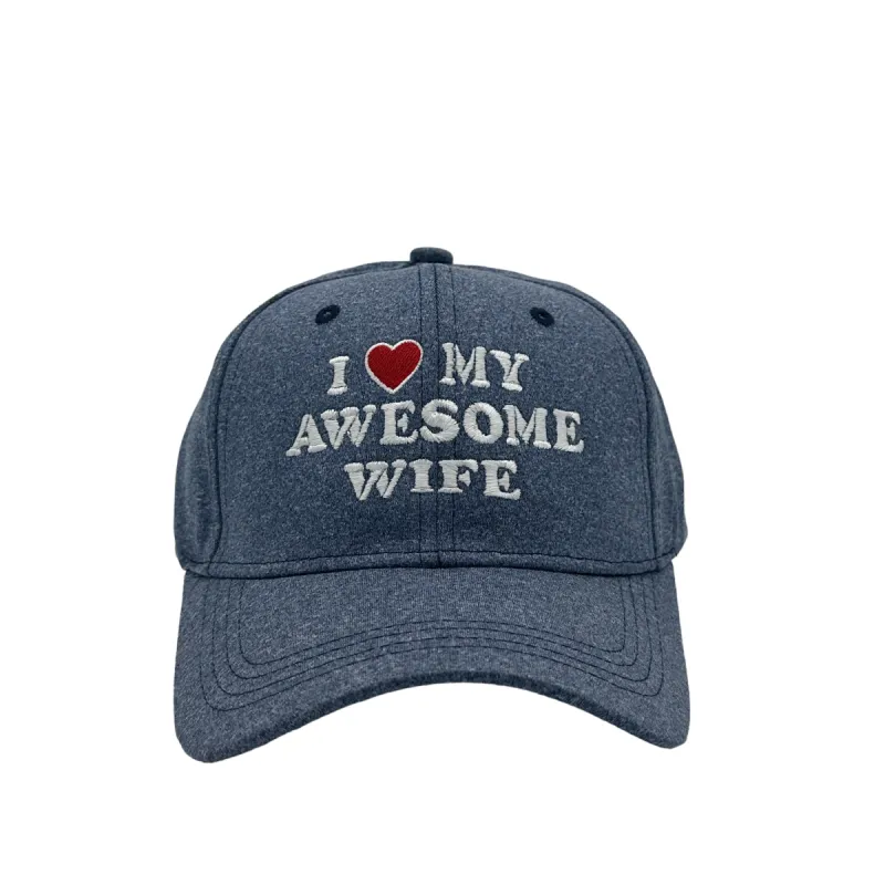 I Love My Awesome Wife Hat Funny Cute Married Valentines Day Cap sold by Crazy Dog T-Shirts