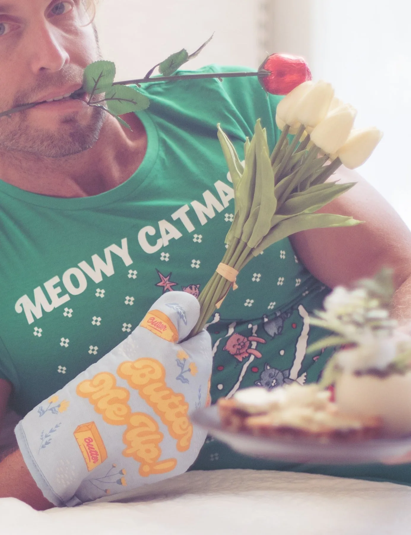 Meowy Christmas Cat Tree Ugly Christmas Sweater Men's T Shirt sold by Crazy Dog T-Shirts product image thumbnail 3