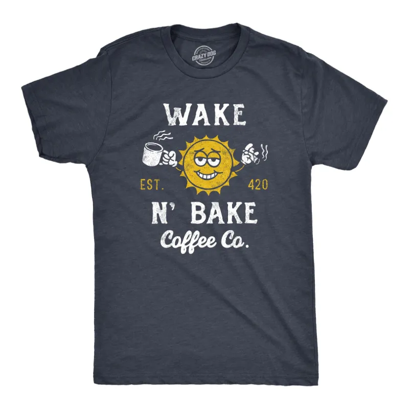Wake N Bake Coffee Co Men's T Shirt sold by Crazy Dog T-Shirts