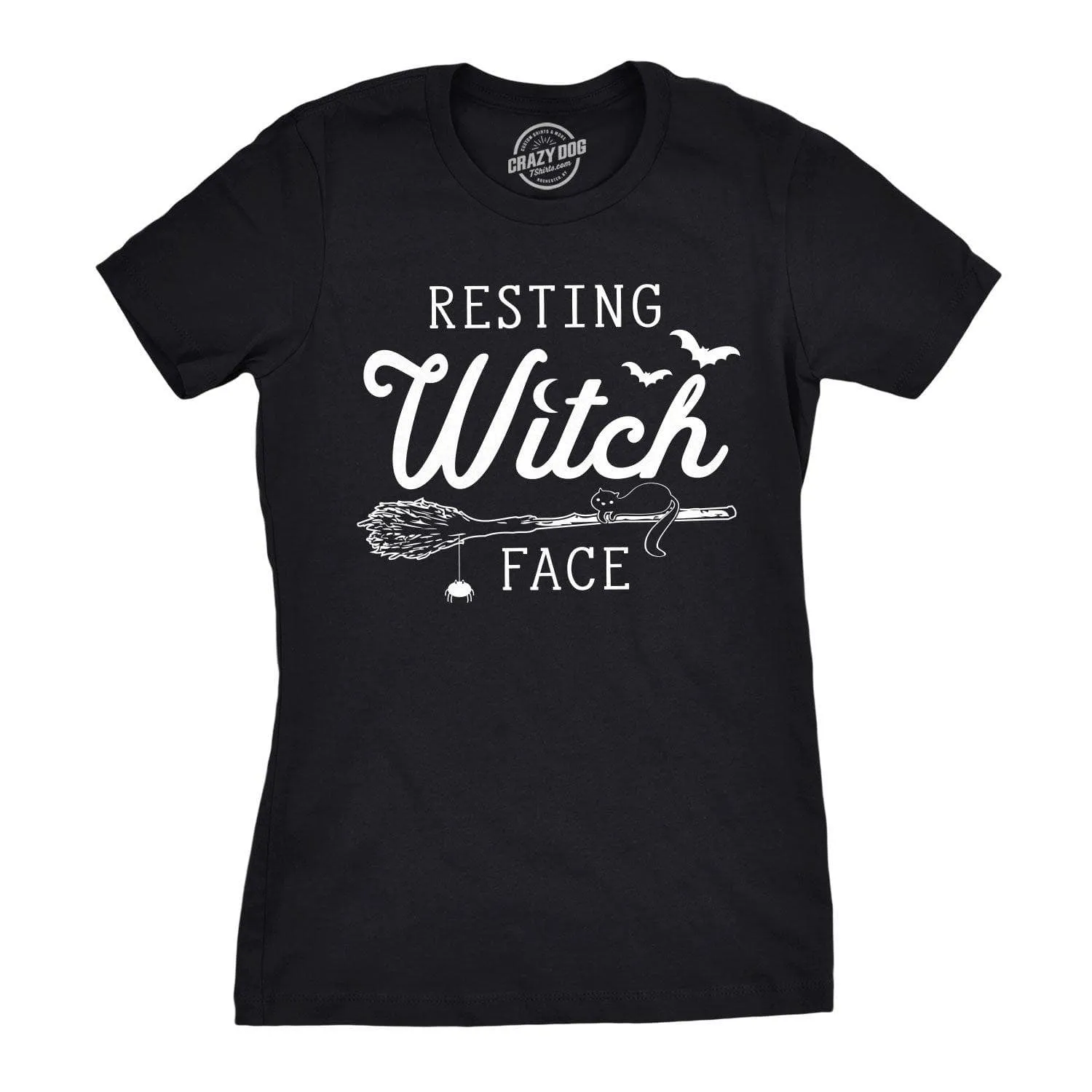 Resting Witch Face Broomstick Women's T Shirt sold by Crazy Dog T-Shirts