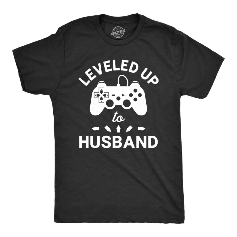 Leveled Up To Husband Men's T Shirt sold by Crazy Dog T-Shirts