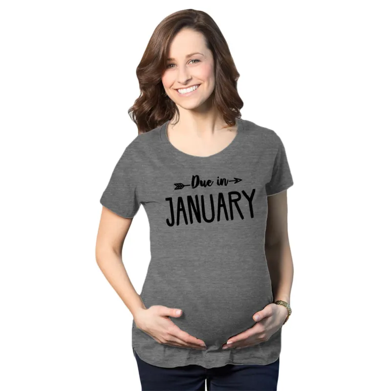 Due In Announcement Maternity T Shirt sold by Crazy Dog T-Shirts