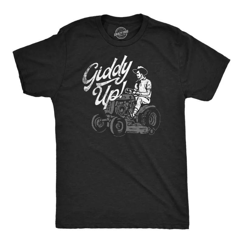 Giddy Up Lawn Mower Men's T Shirt sold by Crazy Dog T-Shirts