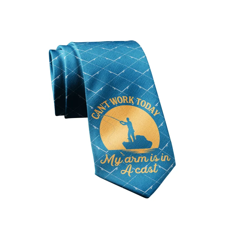 Can't Work Today My Arm Is In A Cast Neck Tie Tie sold by Crazy Dog T-Shirts