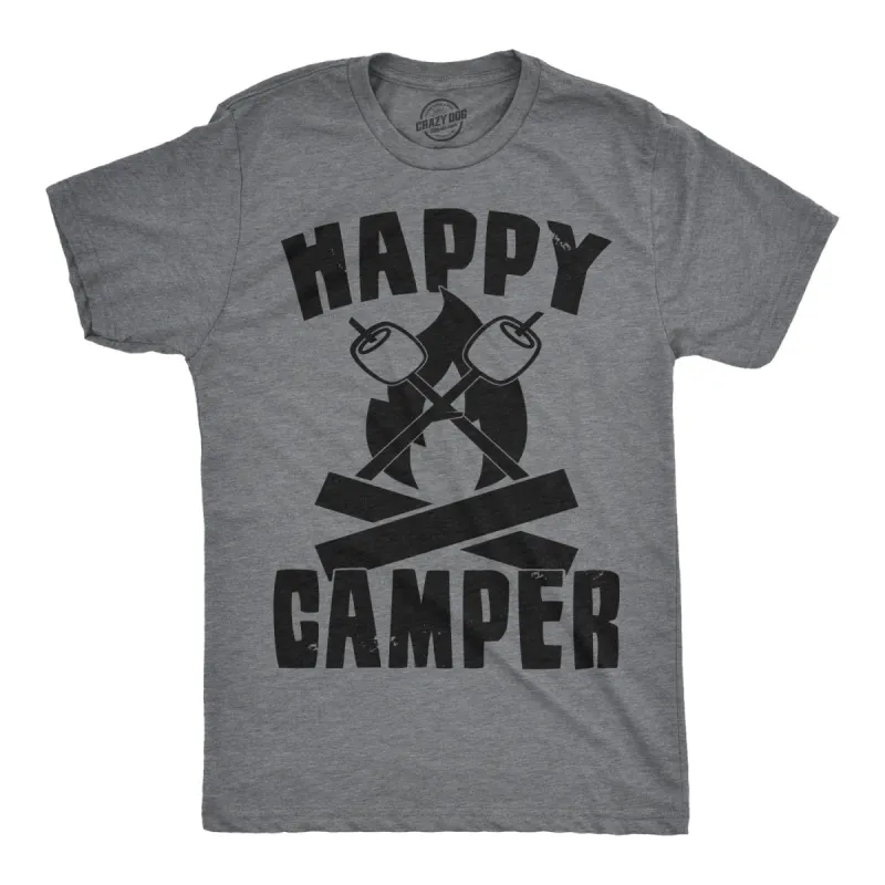 Happy Camper Men's T Shirt sold by Crazy Dog T-Shirts