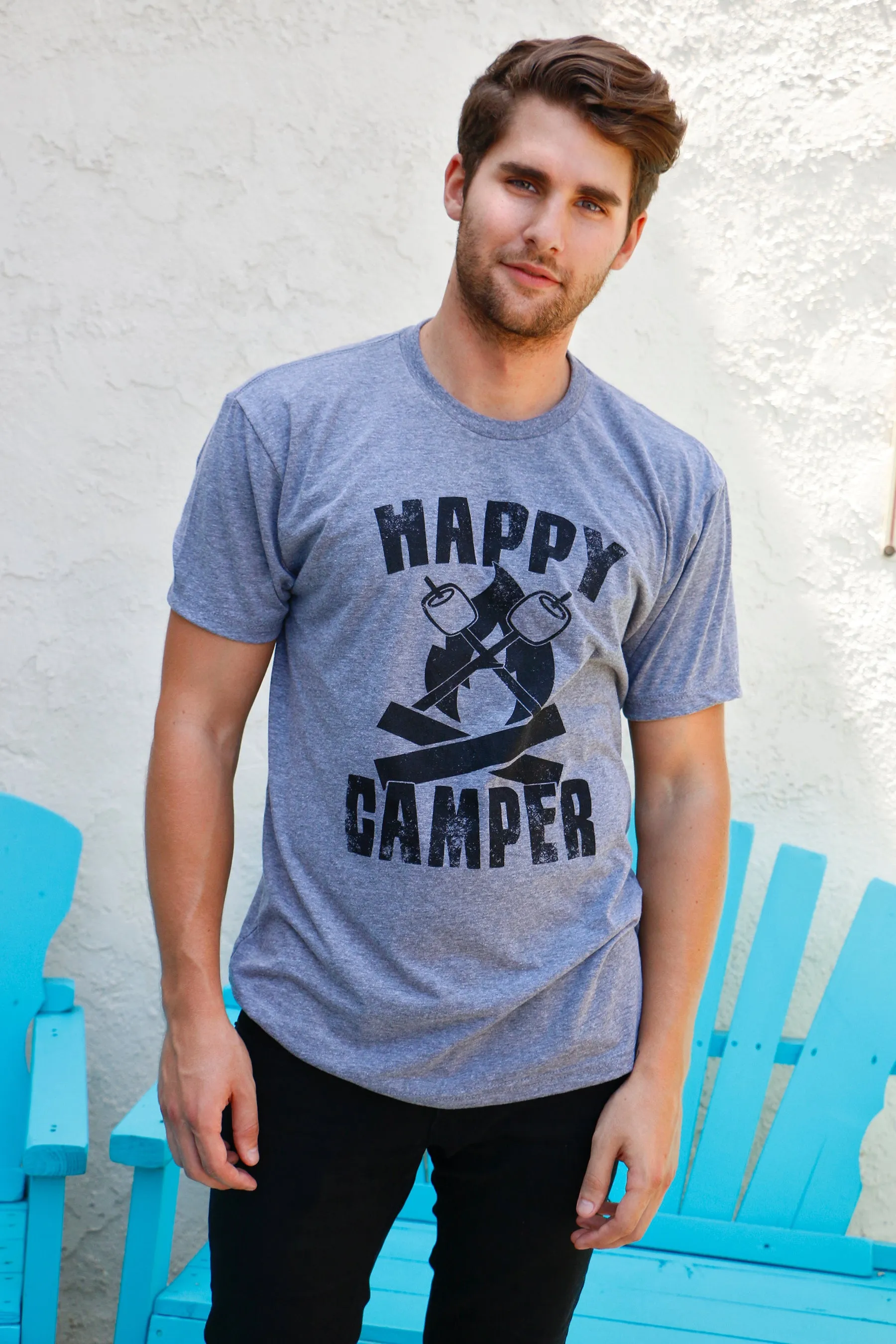 Happy Camper Men's T Shirt sold by Crazy Dog T-Shirts product image thumbnail 3
