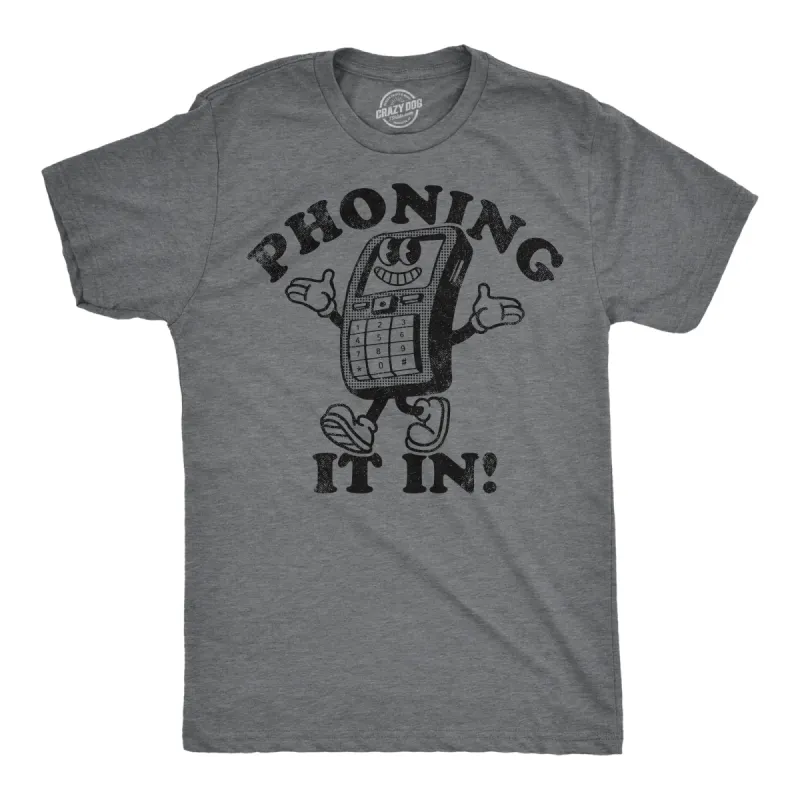 Phoning It In Men's T Shirt sold by Crazy Dog T-Shirts