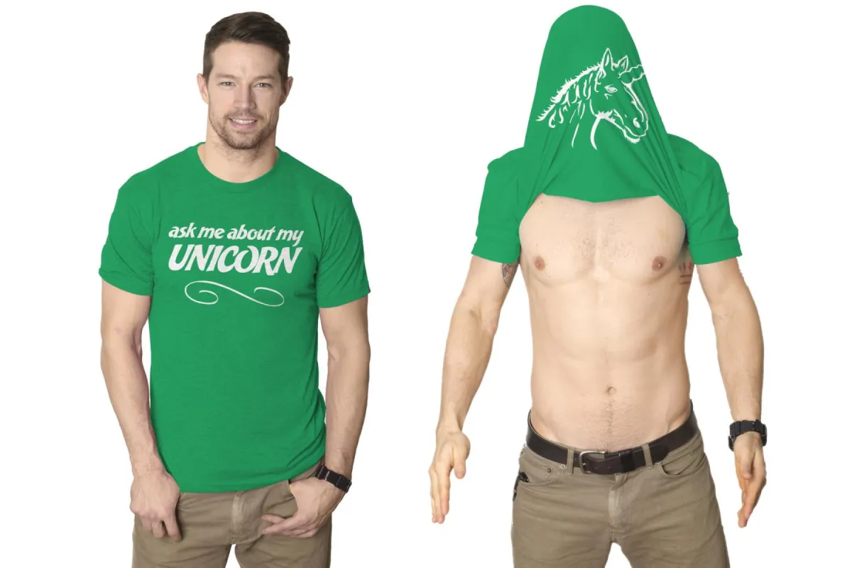 Unicorn Flip Men's T Shirt sold by Crazy Dog T-Shirts