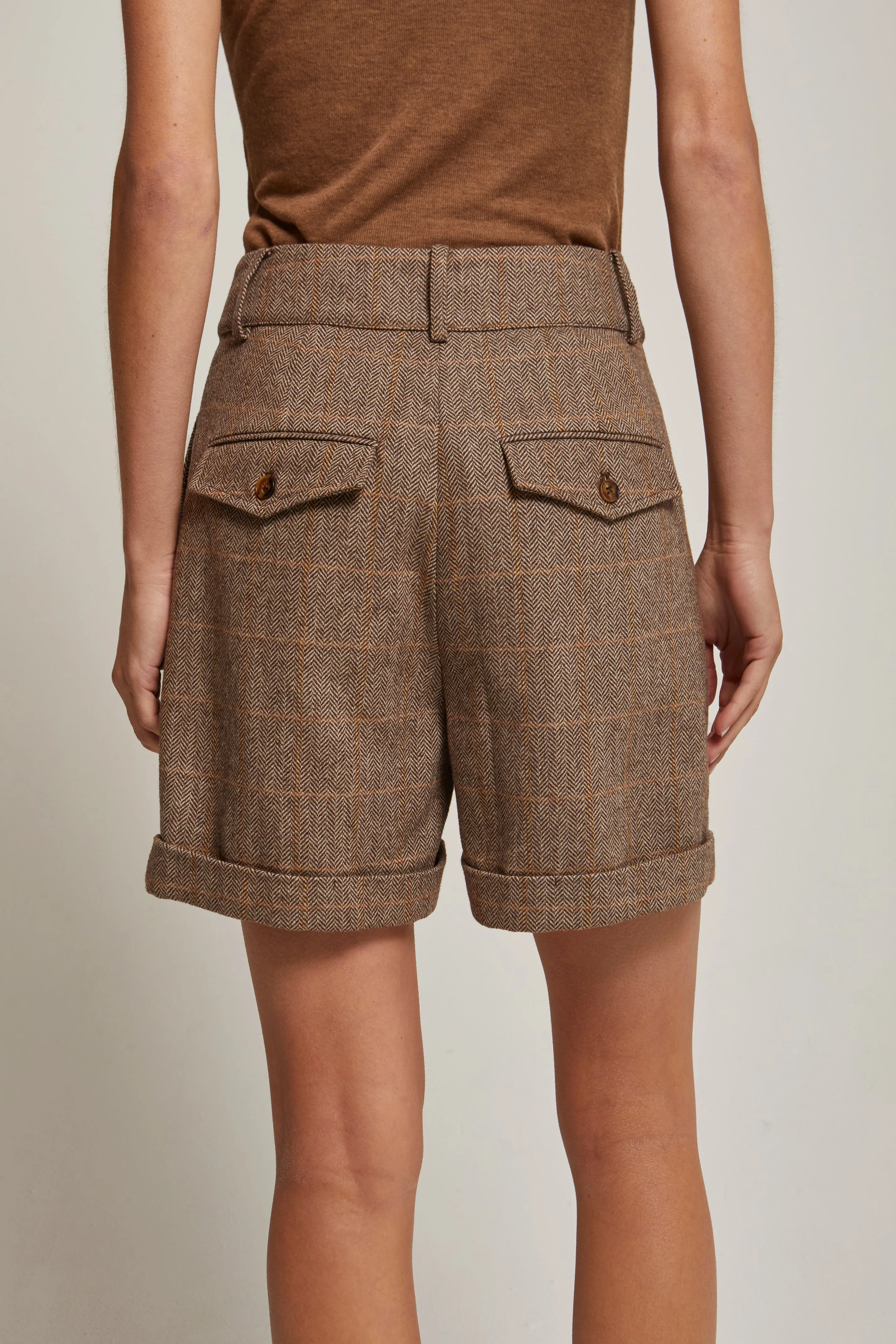 Piper Herringbone Wool Blend Shorts sold by Crescent product image thumbnail 3
