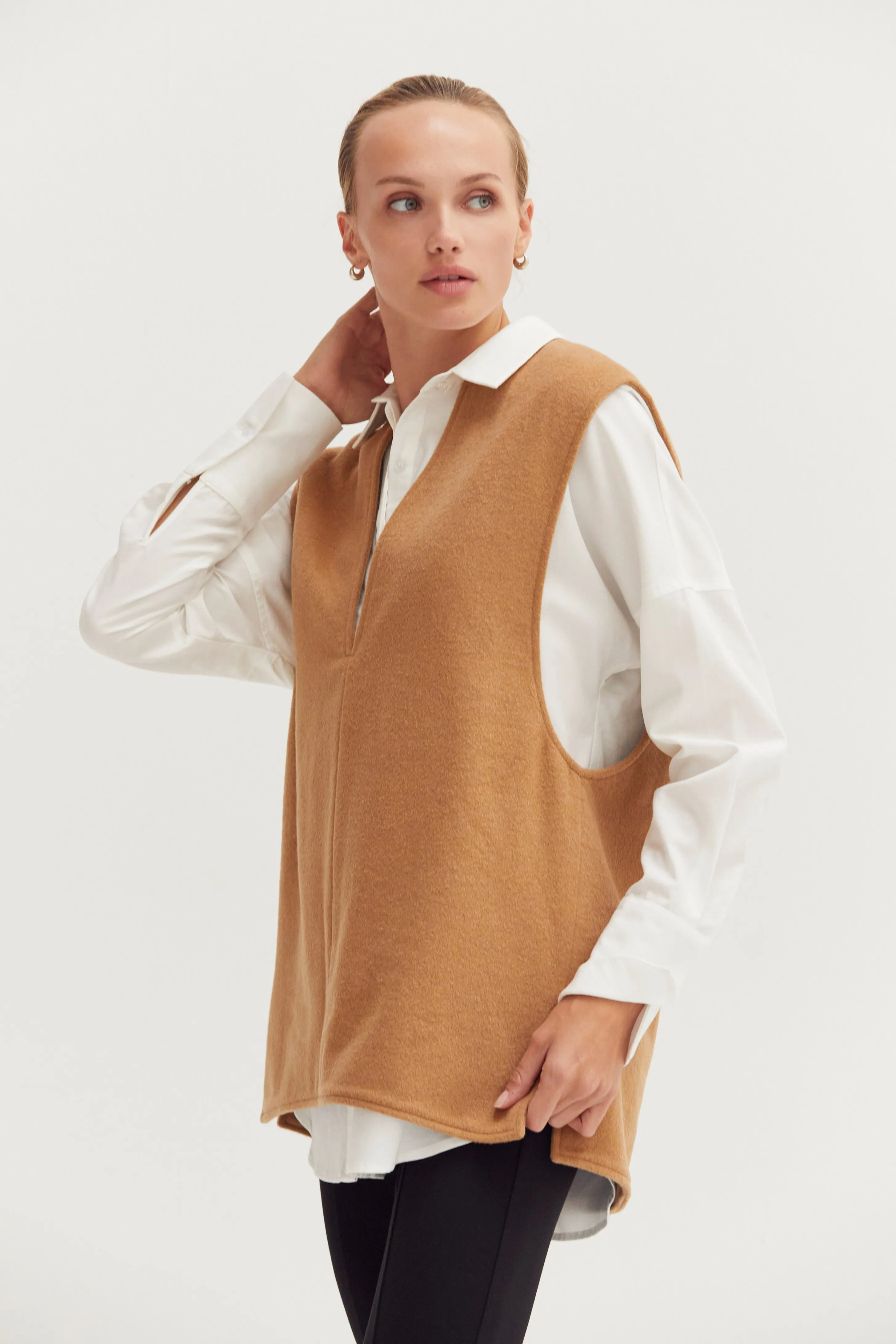 Tory Wool Blend Felt Vest sold by Crescent product image thumbnail 2