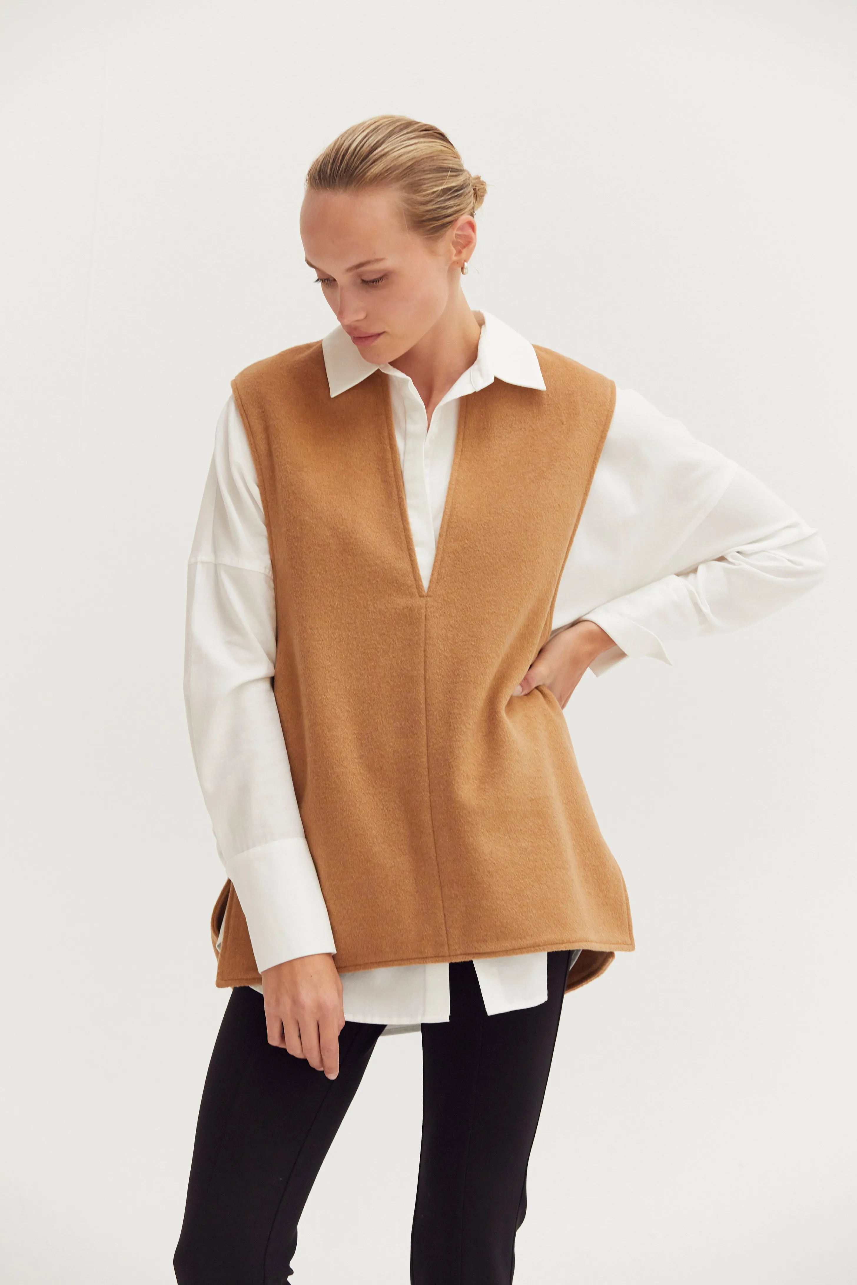 Tory Wool Blend Felt Vest sold by Crescent