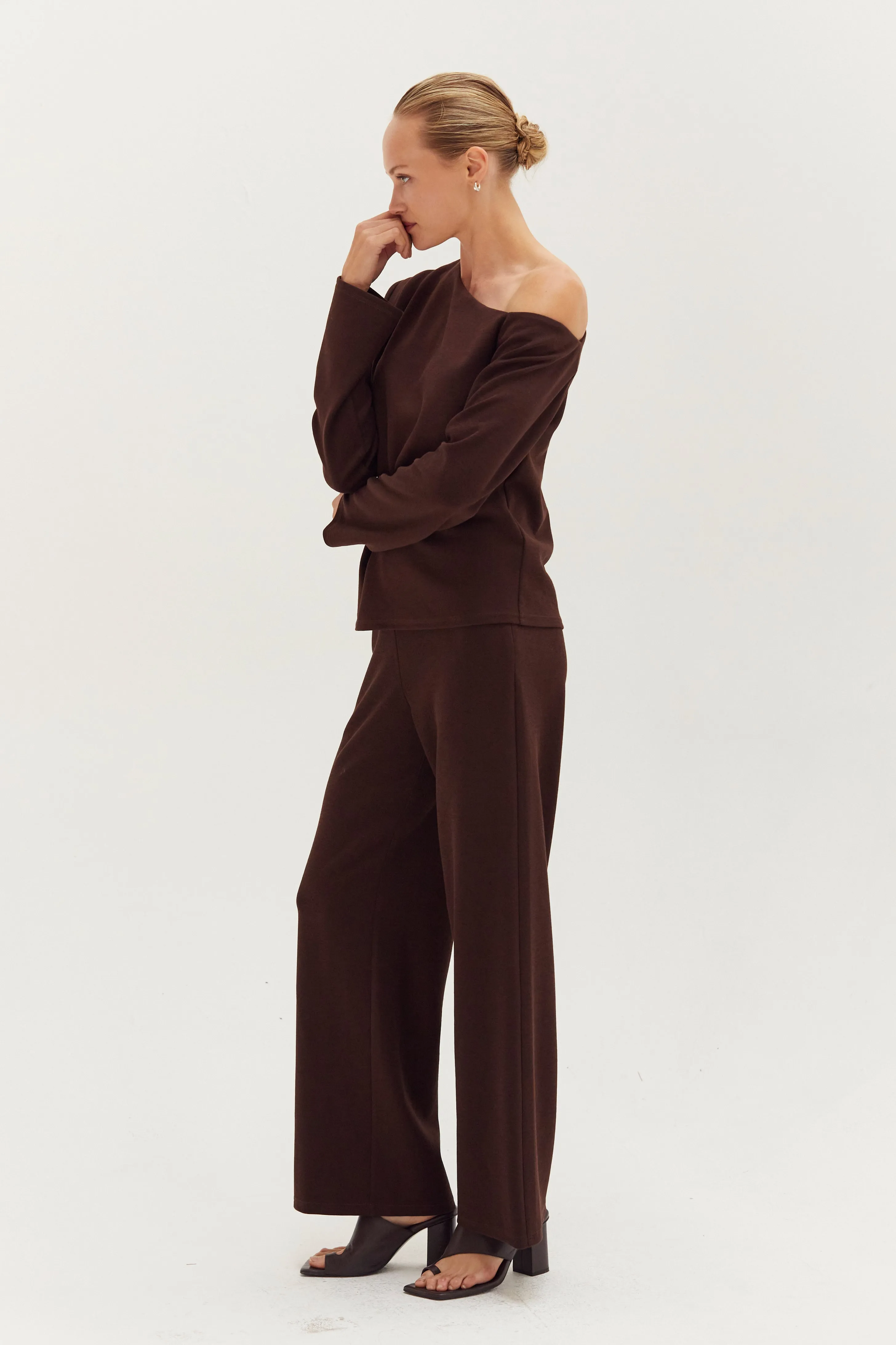 Dulce One Shoulder Top & Flowy Pants Two Piece Set sold by Crescent product image thumbnail 4