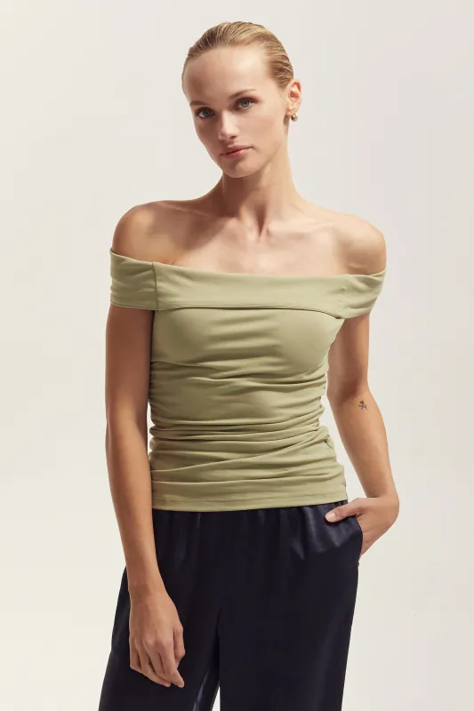 Nora Off Shoulder Knit Top sold by Crescent