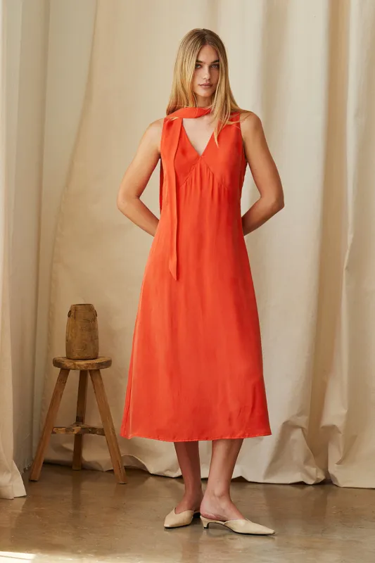 Dolly Cupro Midi Dress with Scarf sold by Crescent