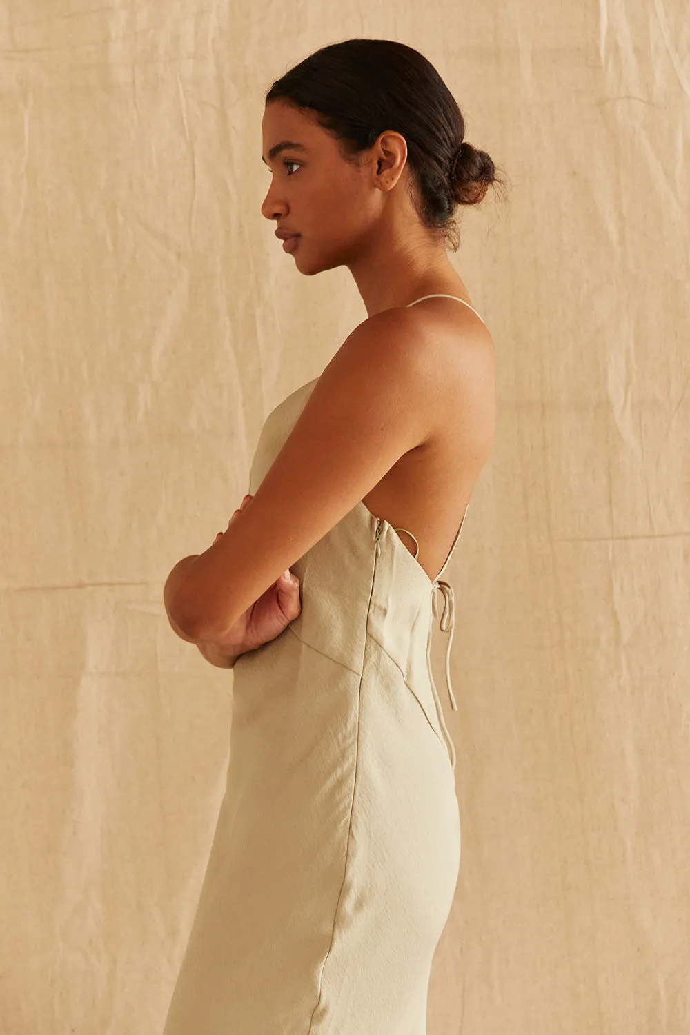 Nia Front Cut Out Slip Dress sold by Crescent product image thumbnail 4