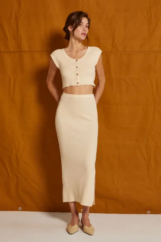 Mila Pebbled Knit Maxi Skirt Set sold by Crescent