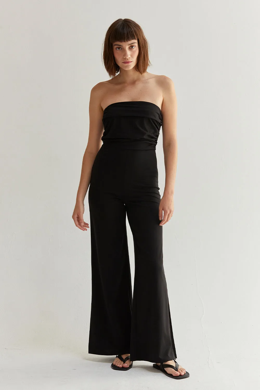 Kaitlyn Straight Neckline Wide Leg Jumpsuit sold by Crescent product image thumbnail 4
