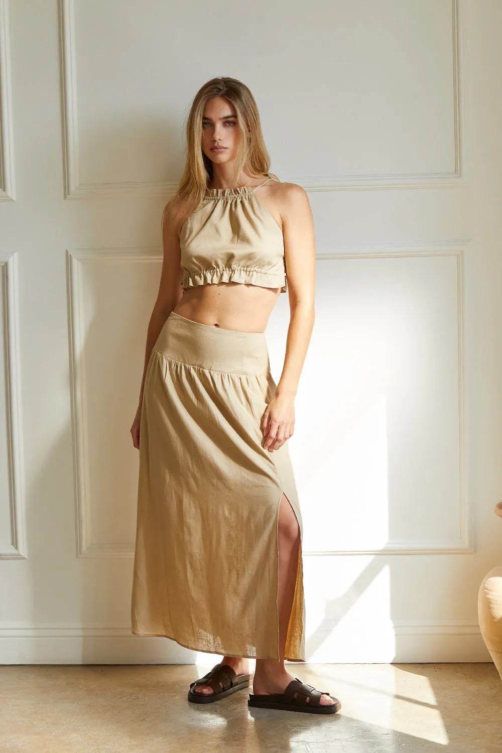 Layla Halter Neck Ruffled Maxi Skirt Set sold by Crescent product image thumbnail 4