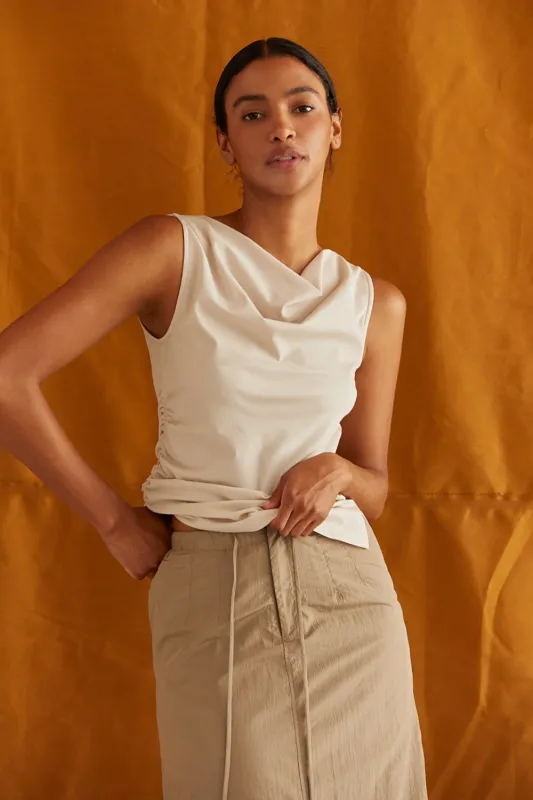 Clem Cowl Neck Sleeveless Shirred Knit Top sold by Crescent