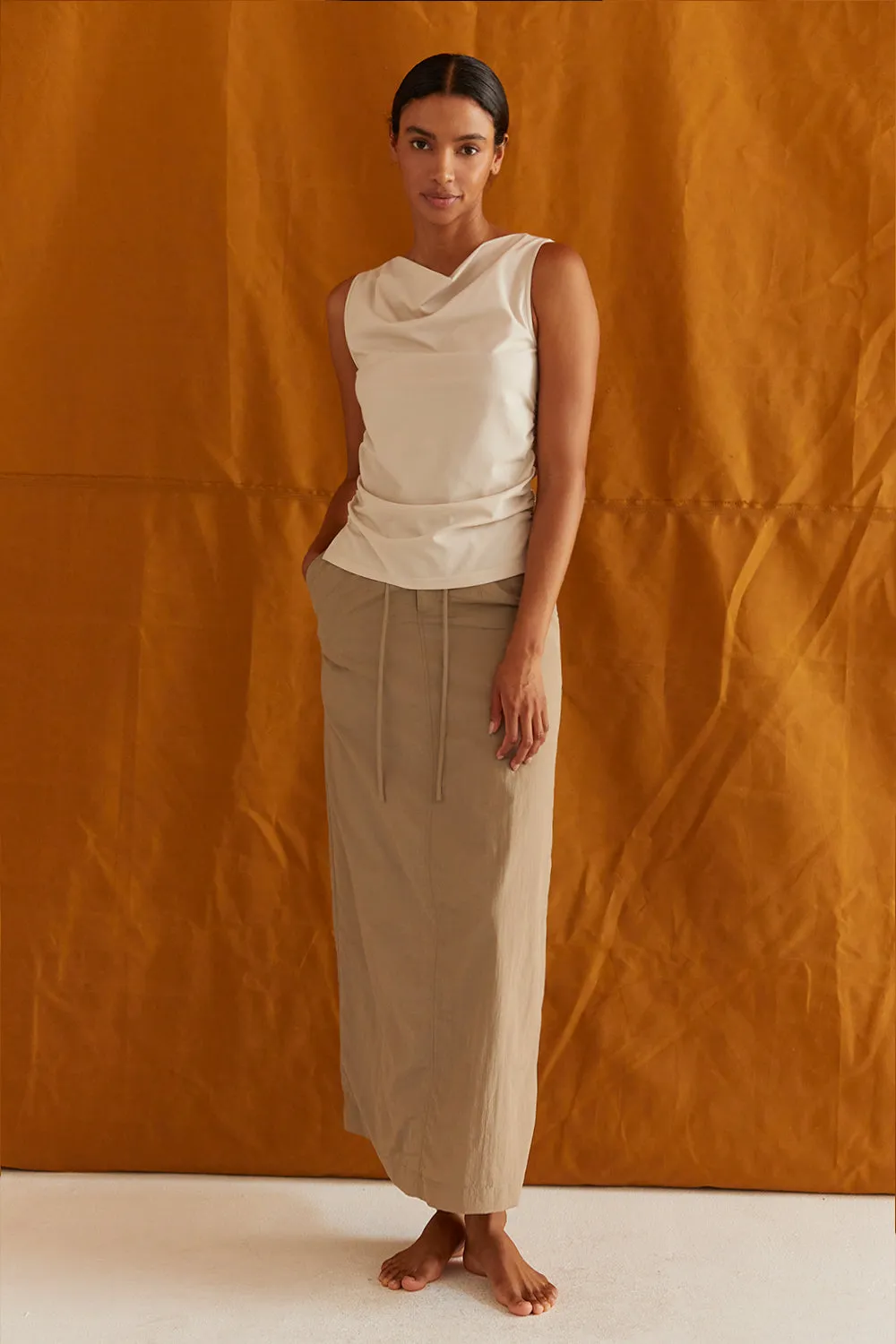 Clem Cowl Neck Sleeveless Shirred Knit Top sold by Crescent product image thumbnail 2