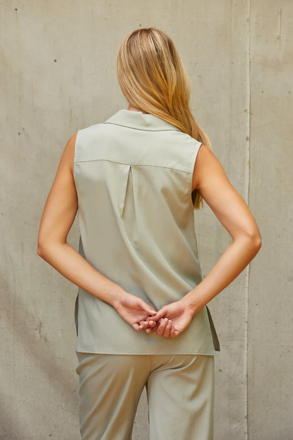 Lisa Sleeveless Button up Top sold by Crescent product image thumbnail 4