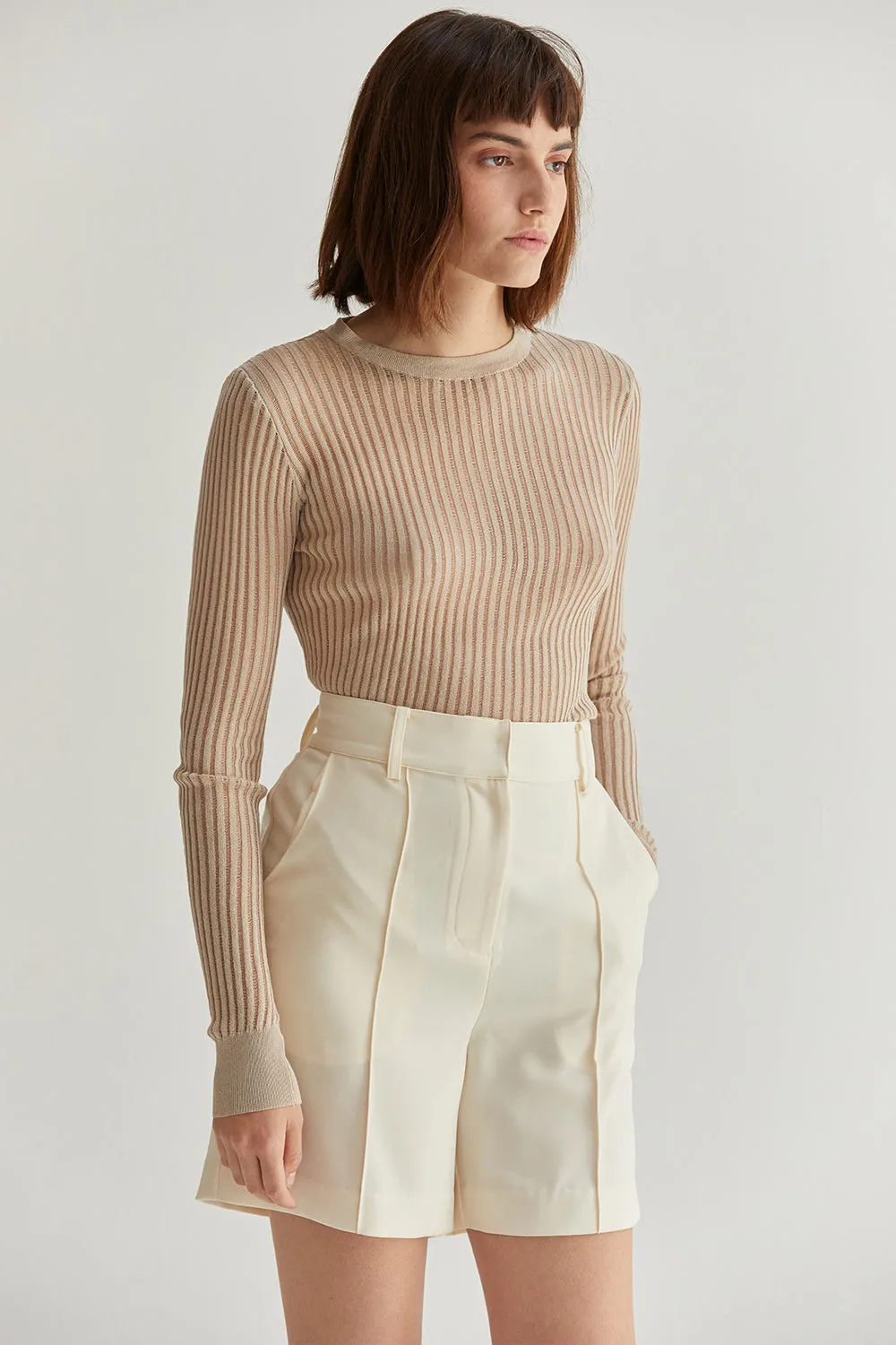 Tina Crew Neck Long Sleeve Slim Fit Knit Top sold by Crescent product image thumbnail 5