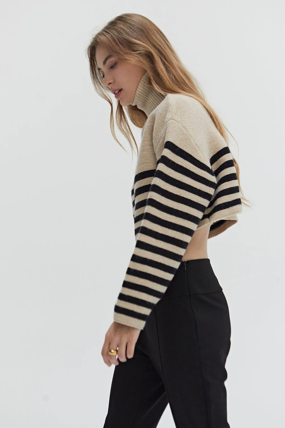 Avery Turtleneck Striped Sweater Top sold by Crescent product image thumbnail 4