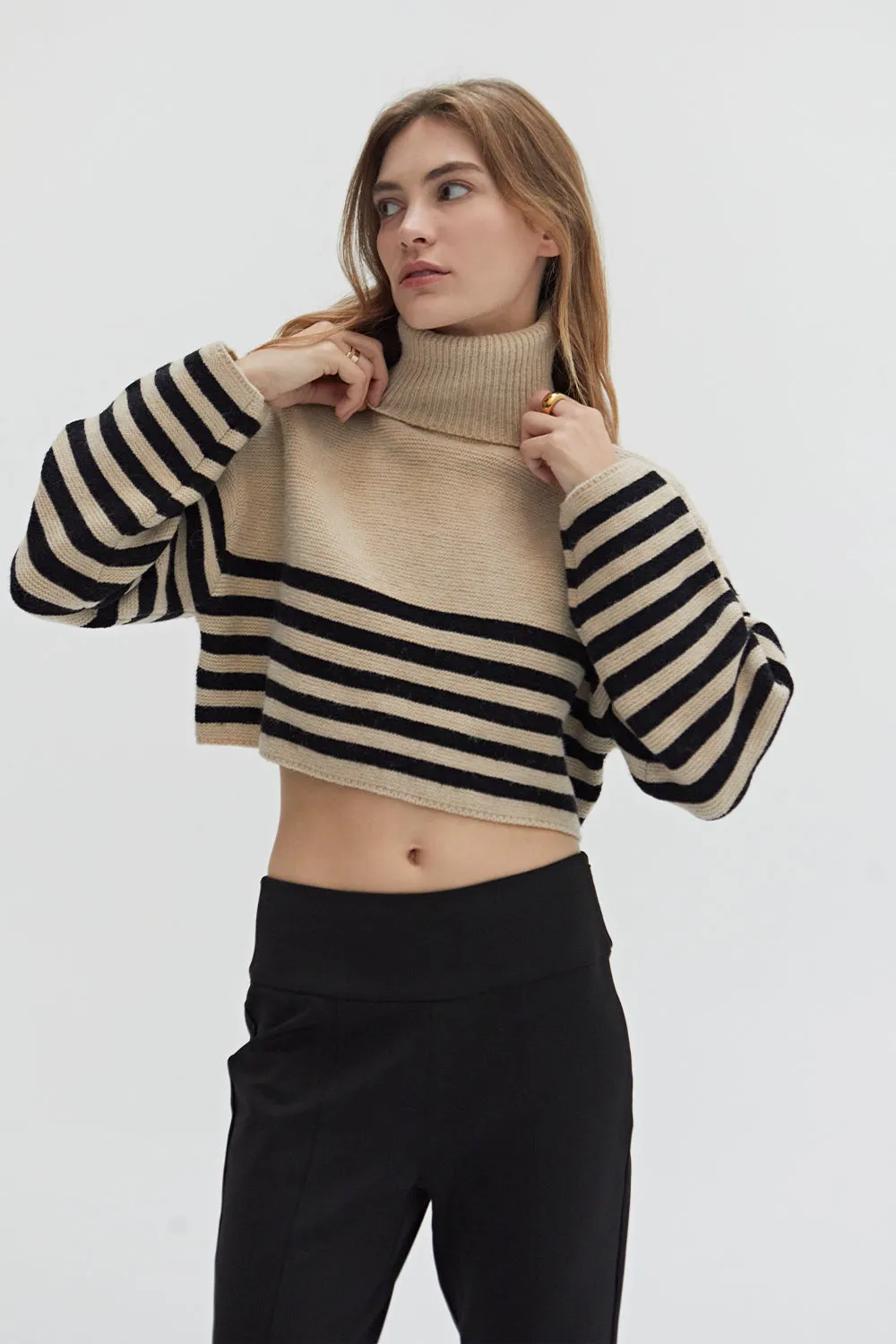 Avery Turtleneck Striped Sweater Top sold by Crescent product image thumbnail 3
