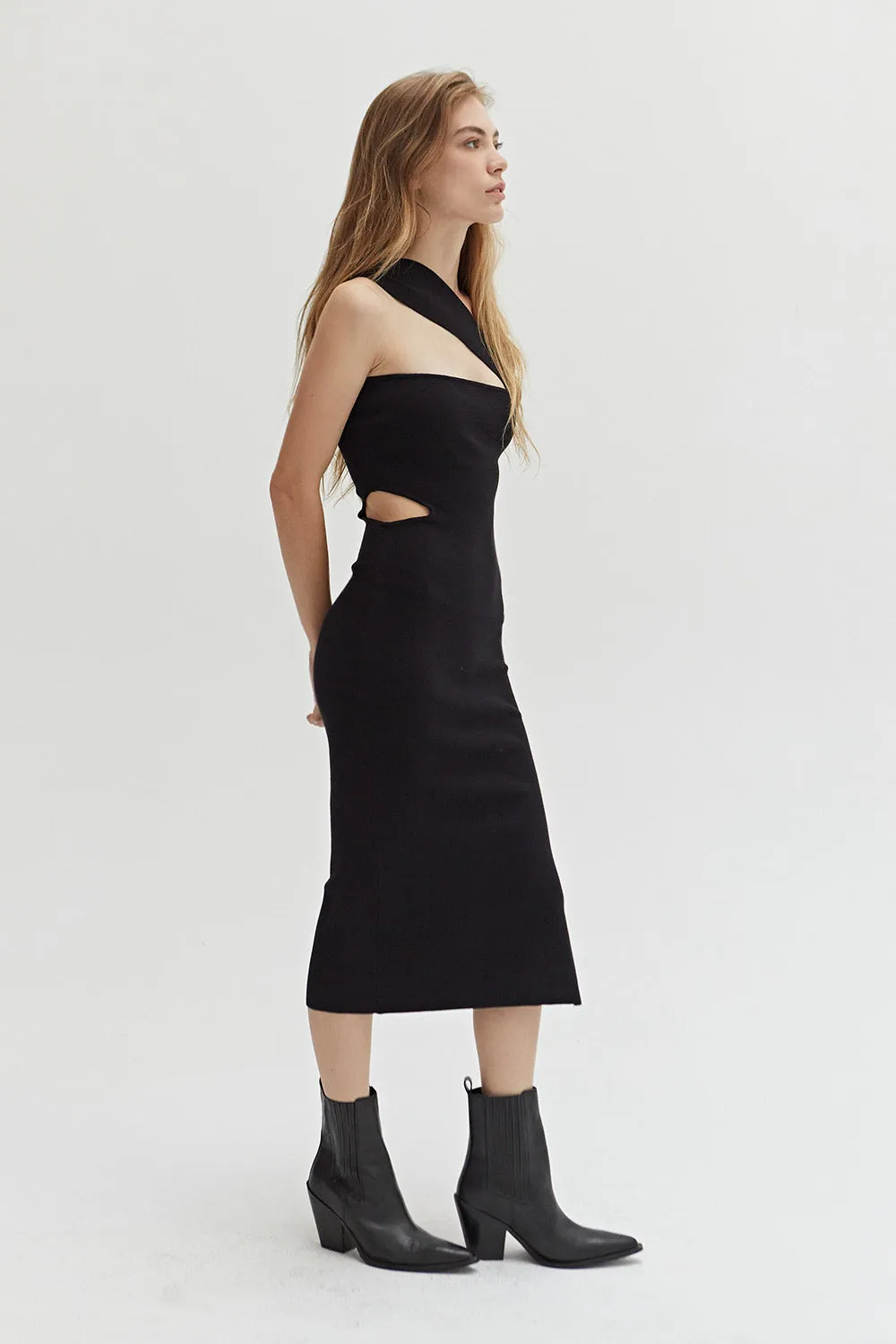 Savannah One Shoulder Knit Dress sold by Crescent product image thumbnail 2