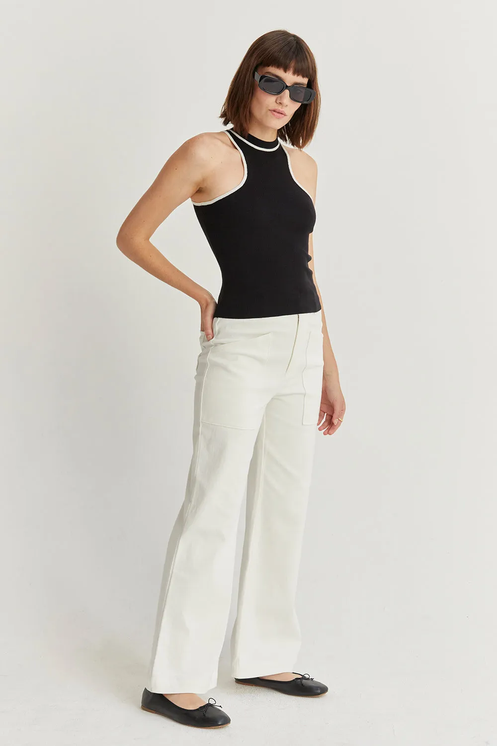 Tara Halter Neck Racer Back Sleeveless Knit Tank sold by Crescent product image thumbnail 2