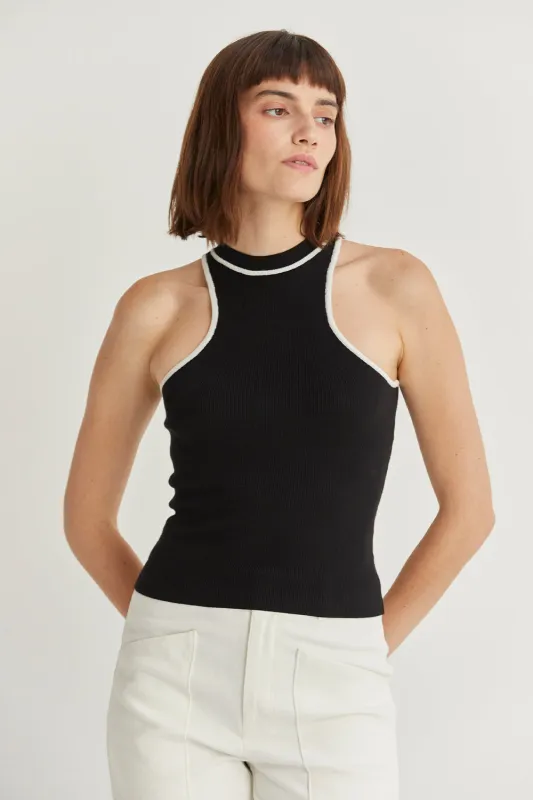 Tara Halter Neck Racer Back Sleeveless Knit Tank sold by Crescent