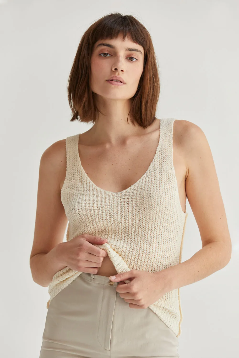 Lori V-Neckline V-Back Straps Tank Top sold by Crescent product image thumbnail 4