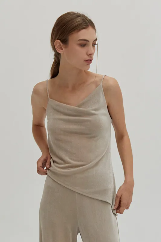 Sophia Cowl Neckline Sleeveless Tank Top sold by Crescent