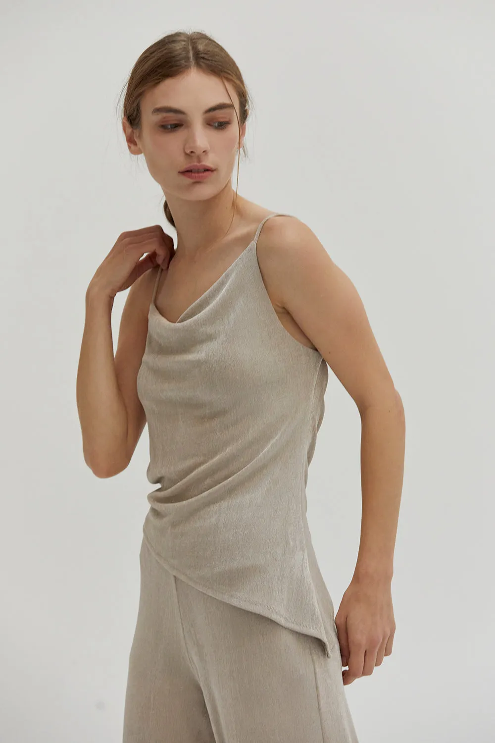 Sophia Cowl Neckline Sleeveless Tank Top sold by Crescent product image thumbnail 3