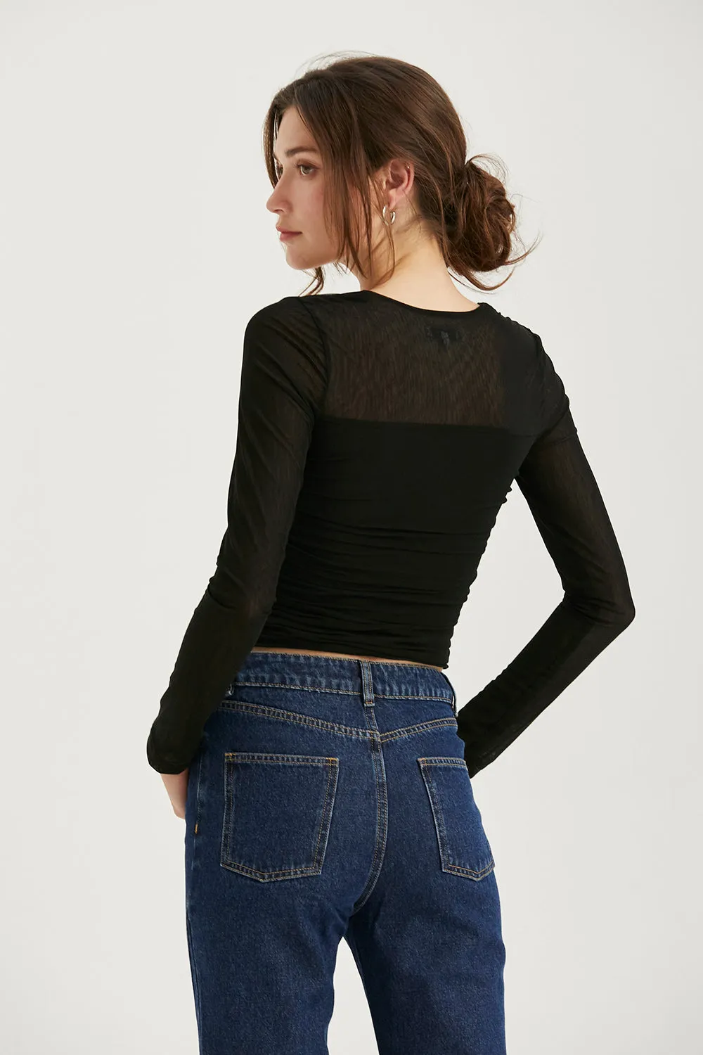 Sasha Square Neckline Mesh Top sold by Crescent product image thumbnail 4