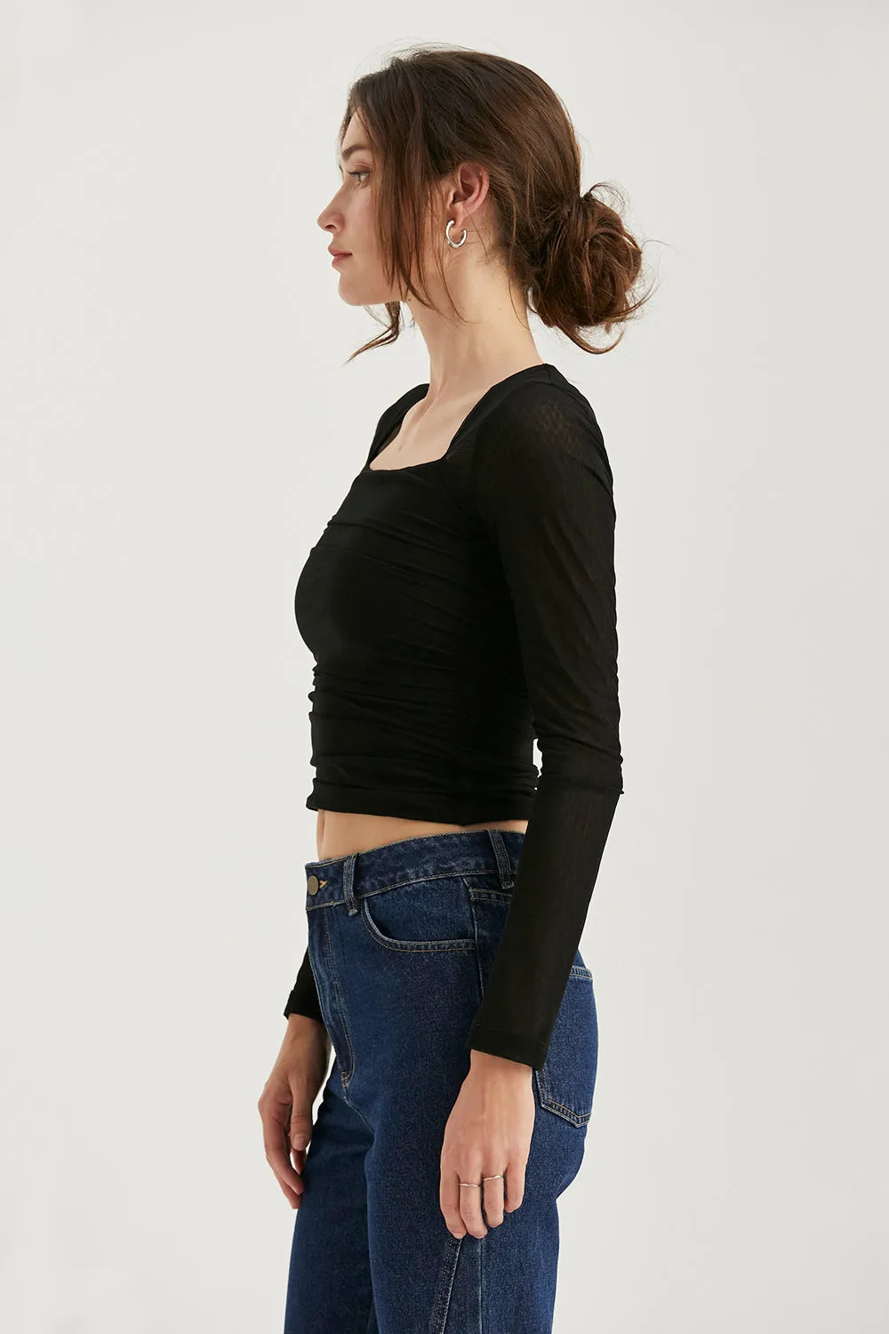 Sasha Square Neckline Mesh Top sold by Crescent product image thumbnail 3