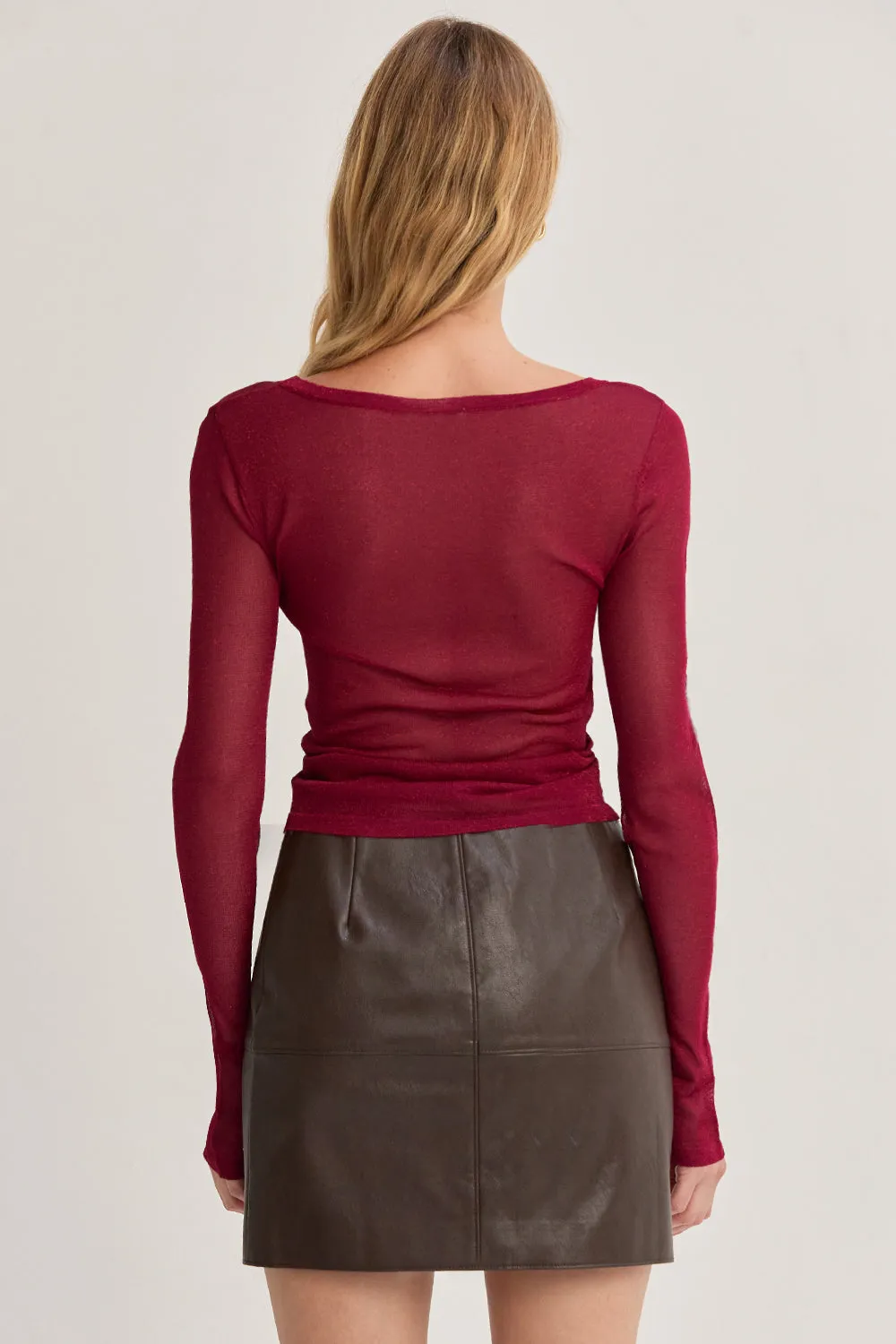 Eliana Lurex Sheer Knit Top sold by Crescent product image thumbnail 5