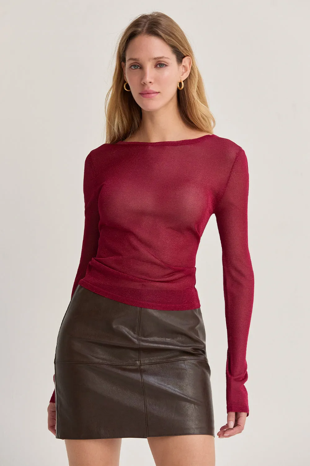 Eliana Lurex Sheer Knit Top sold by Crescent