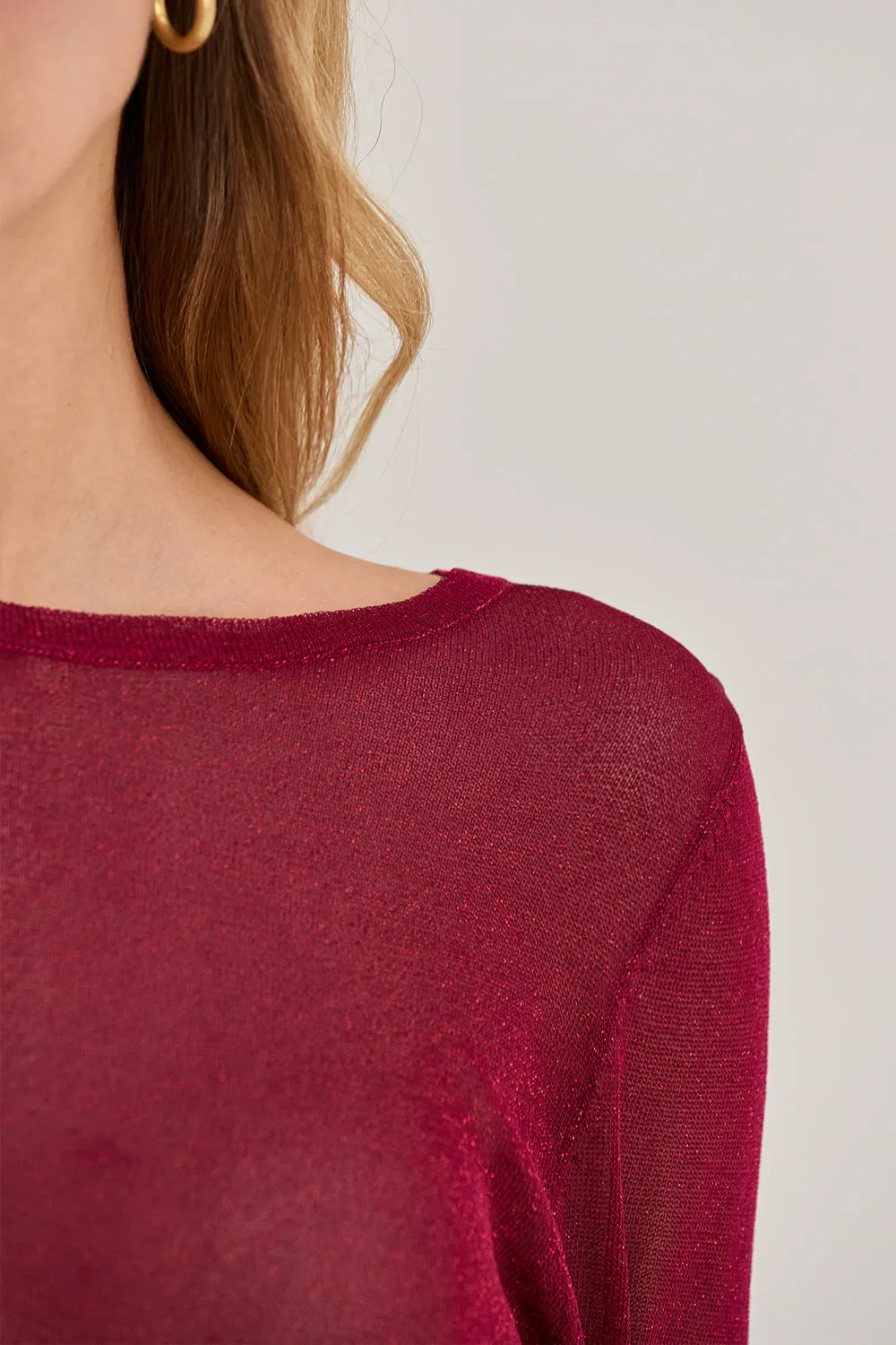 Eliana Lurex Sheer Knit Top sold by Crescent product image thumbnail 4