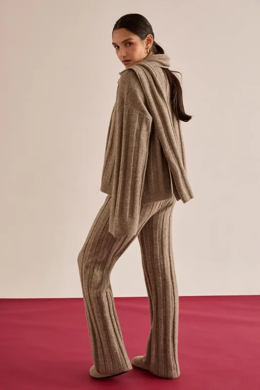 Kenny Ribbed Three Piece Sweater Lounge & Scarf Set sold by Crescent