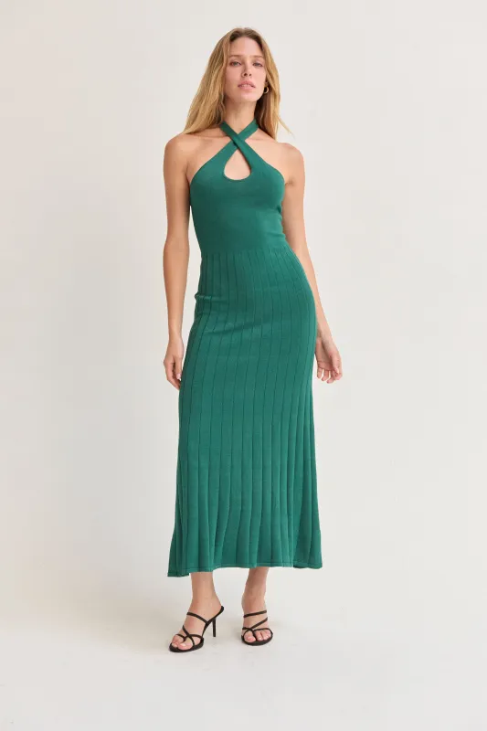 Robin Halter Lurex Knit Midi Dress sold by Crescent