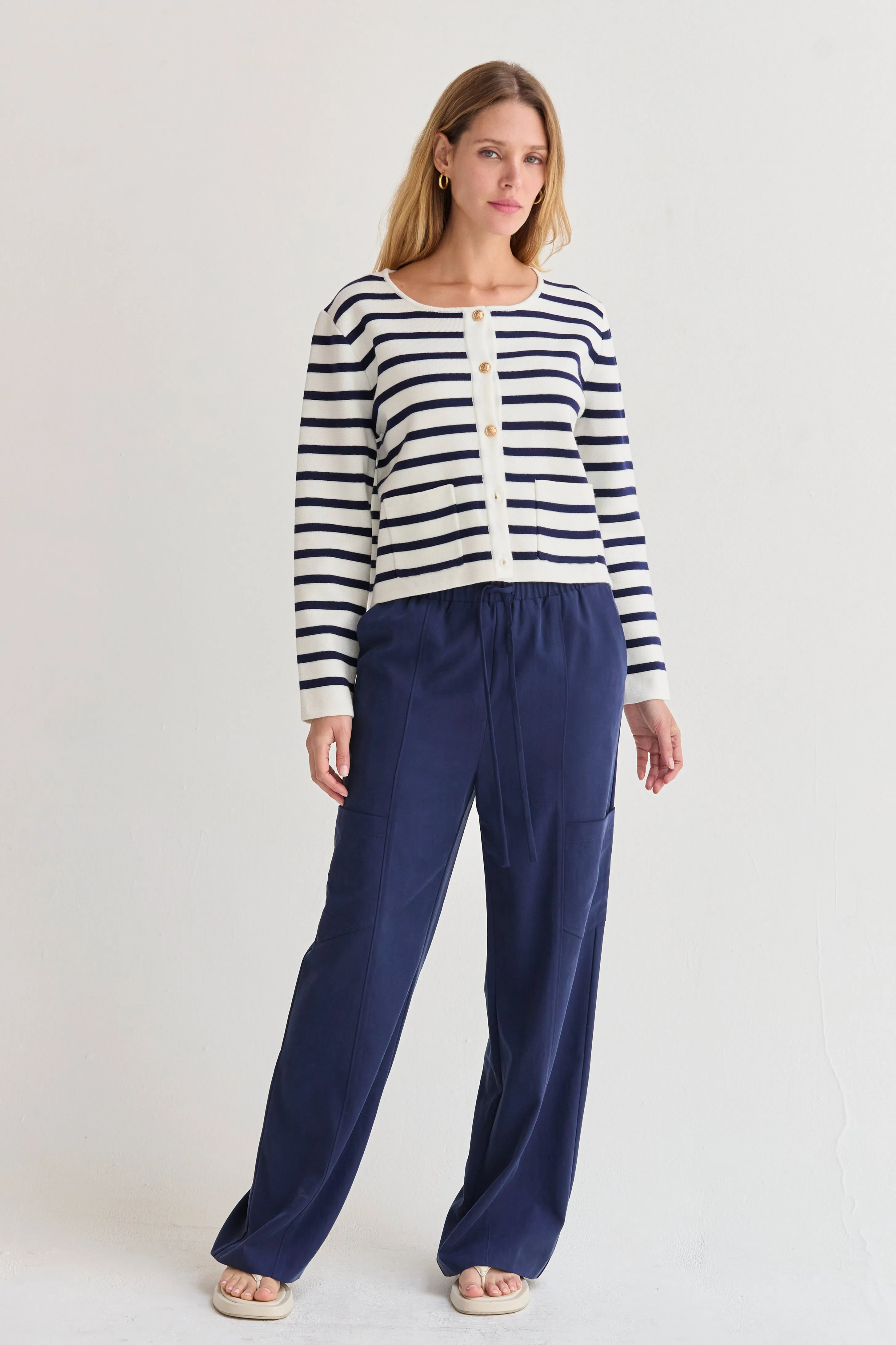 Rene Striped Jacquard Knit Cardigan sold by Crescent product image thumbnail 5