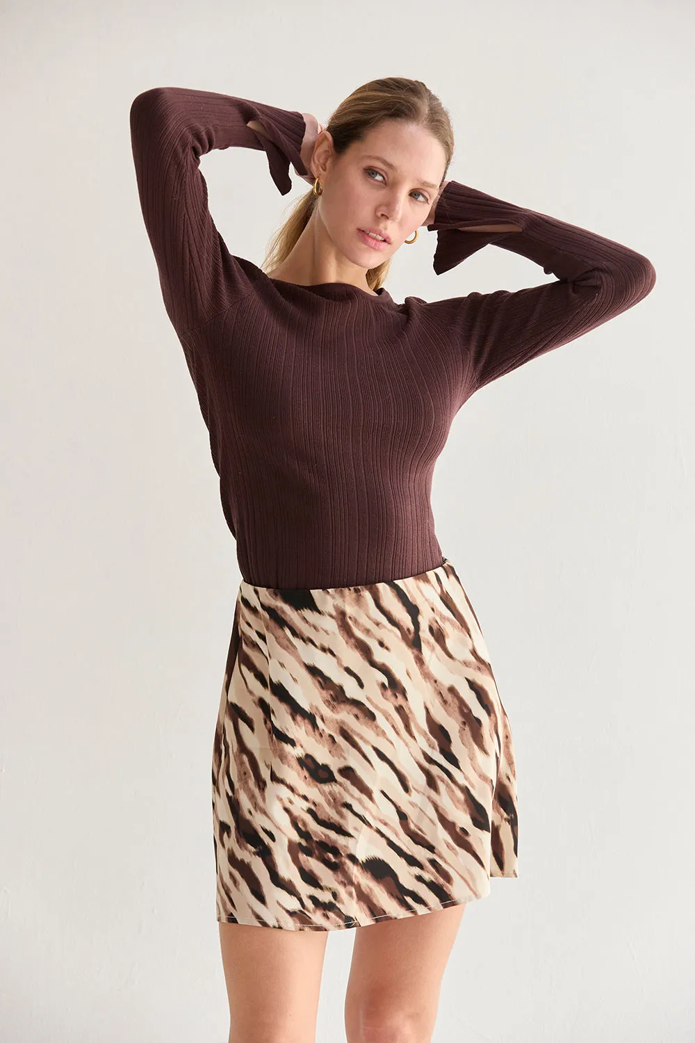 Kira Abstract Animal Print Mini Skirt sold by Crescent product image thumbnail 2