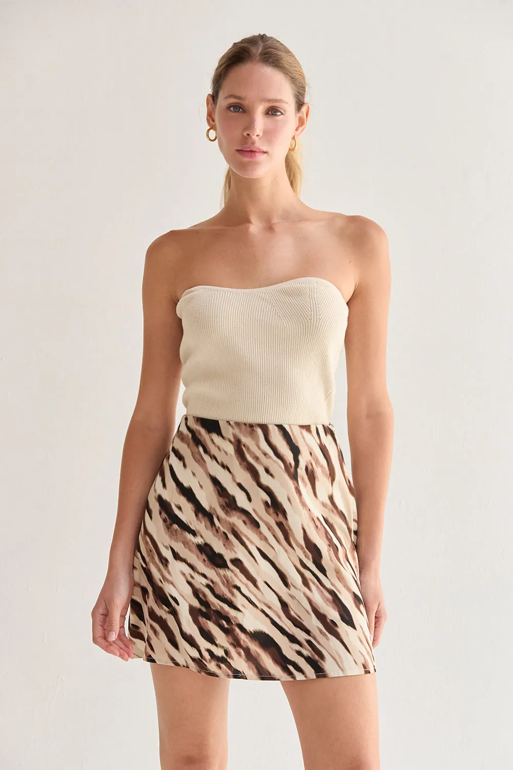 Kira Abstract Animal Print Mini Skirt sold by Crescent product image thumbnail 5