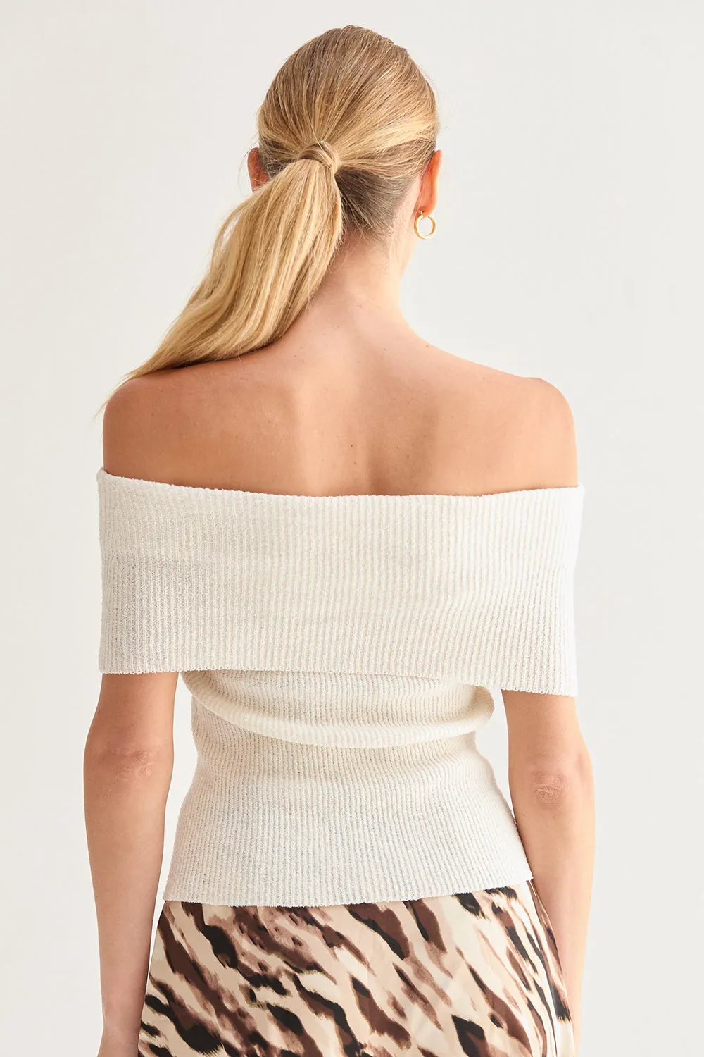 Nyla Off Shoulder Ribbed Knit Top sold by Crescent product image thumbnail 5