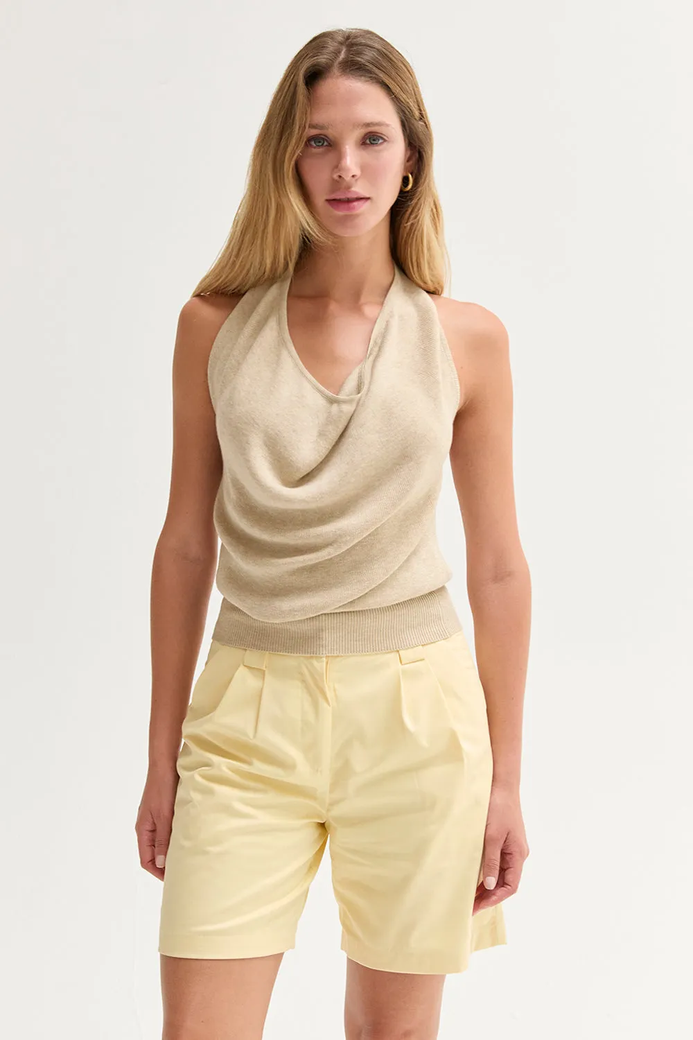 Mila Cowl Neck Halter Knit Top sold by Crescent product image thumbnail 3