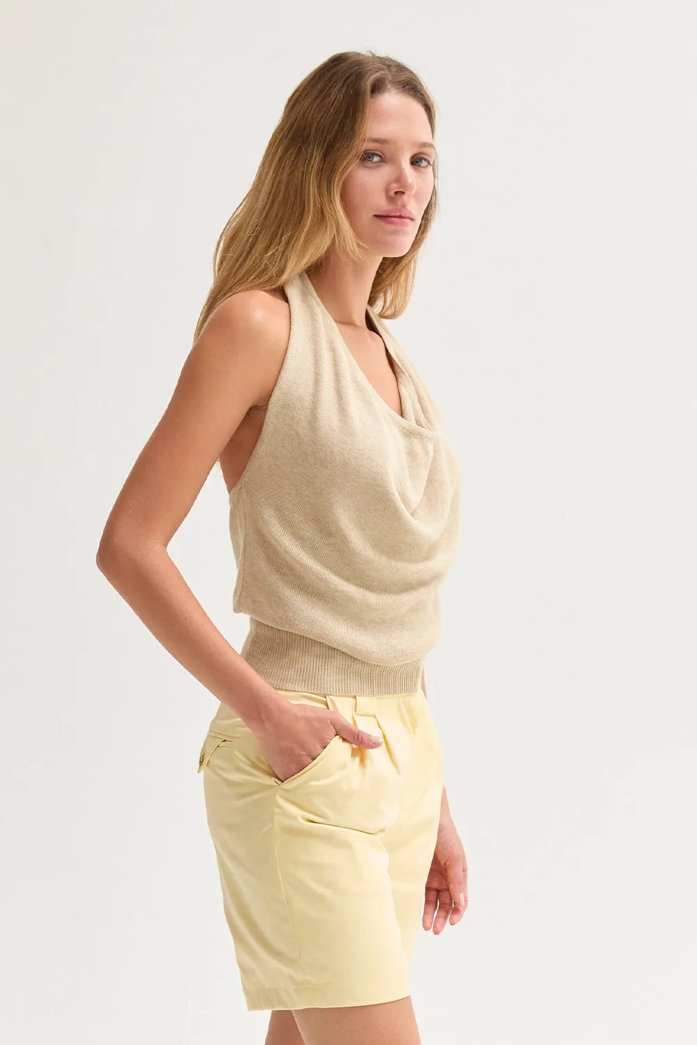 Mila Cowl Neck Halter Knit Top sold by Crescent product image thumbnail 2