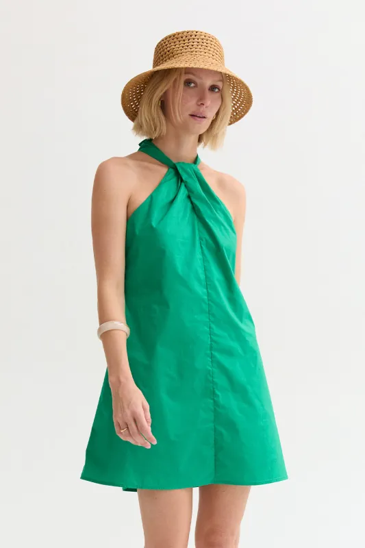 Chloe Halter Poplin Mini Dress made by Crescent