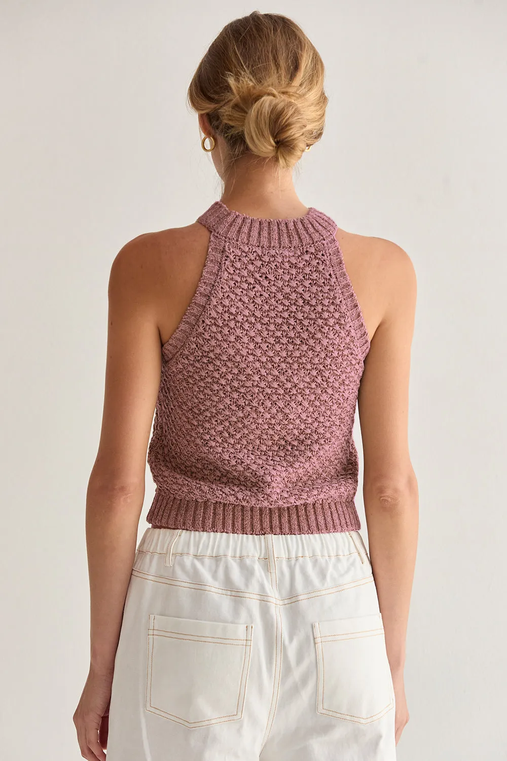 Jemma Basket Weave Halter Knit Top sold by Crescent product image thumbnail 4